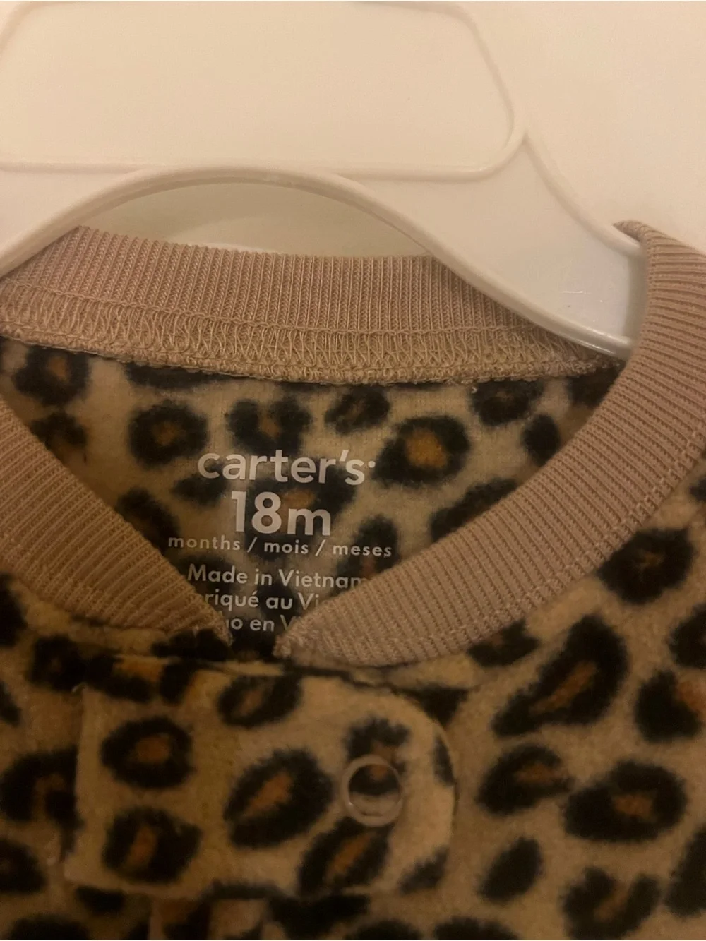 Carter's Brown Leopard-Print Footed One-Piece Pajama